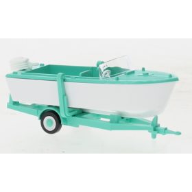   Wiking 009503 Motorcsónakszállító utánfutó 1961, fehér (H0)