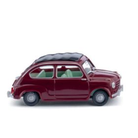 Wiking 009908 Fiat 600 1955, bordó (H0)