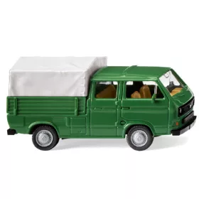   Wiking 029309 Volkswagen Transporter T3, duplakabinos 1979, zöld (H0)