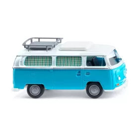   Wiking 031504 Volkswagen Transporter T2 lakóbusz, kék/fehér, 1967 (H0)
