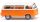 Wiking 031802 Volkswagen Transporter T2b busz, narancs/fehér, 1967 (H0)