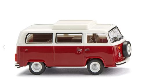 Wiking 031805 Volkswagen Transporter T2b Campingbus, 1967 - vörös/fehér (H0)