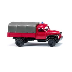 Wiking 034505 Hanomag L28 ponyvás túzoltó teherautó - Feuerwehr (H0)