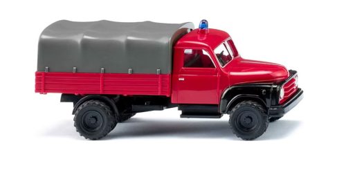 Wiking 034505 Hanomag L28 ponyvás túzoltó teherautó - Feuerwehr (H0)