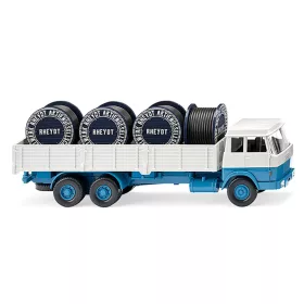   Wiking 043309 Hanomag Henschel platós teherautó, kábeltekercsekkel - "Kabelwerke Rheydt" (H0)