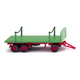   Wiking 044703 Platós teherautó pótkocsi, 4 rakoncával - májusi zöld (H0)