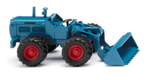 Wiking 065111 Hanomag B11 gumikerekes homlokrakodó, kék (H0)