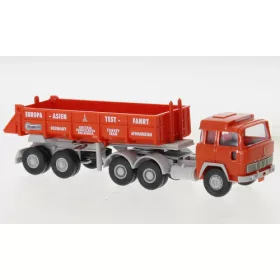   Wiking 067708 Magirus 235 D nyergesvontató, billencs félpótkocsival, 1963 - Testfahrt Europa - Asien (H0)
