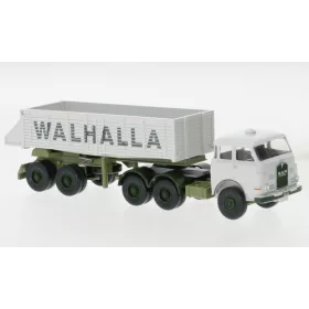   Wiking 067712 MAN Pausbacke nyergesvontató, billencs félpótkocsival, 1965 - Walhalla-Kalk (H0)