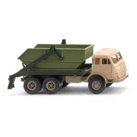   Wiking 067908 Henschel sitt-konténerszállító teherautó - bézs (H0)