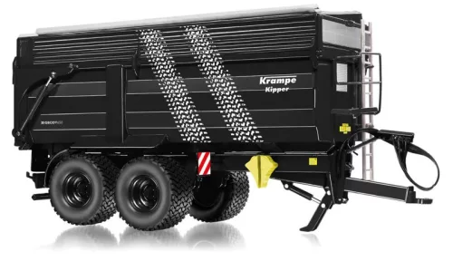 Wiking 077874 Krampe Big Body 650 mezőgazdasági billencs pótkocsi - gumicsíkokkal (1:32)