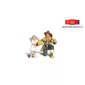  Woodland Scenics A2539 Bill amerikai tűzoltó és Betsy síró kislány (G)