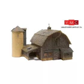 Woodland Scenics BR5038 Old Weathered Barn - Kész épület LED világítással (H0)