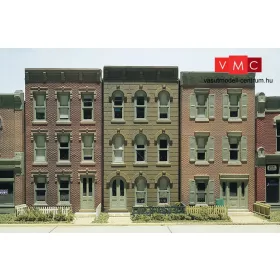Woodland Scenics DPM11400 Three Townhouse Flats (Frontages Only - felezett épület) (H0)