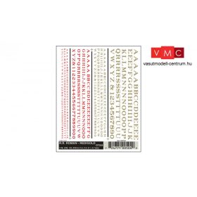 Woodland Scenics DT504 Szárazmatrica - Betűk - R.R. Roman - Red/Gold