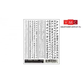 Woodland Scenics DT505 Szárazmatrica - Betűk és számok - R.R. Roman - Black