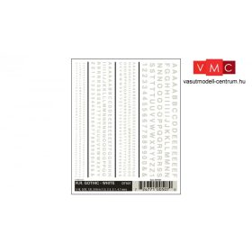 Woodland Scenics DT507 Szárazmatrica - Betűk és számok - R.R. Gothic - White