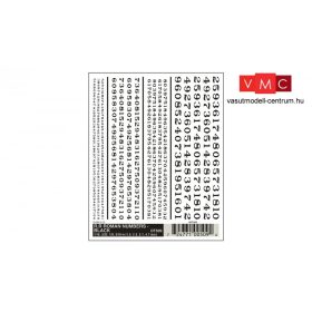 Woodland Scenics DT509 Szárazmatrica - Számok - R.R. Roman Numbers - Black