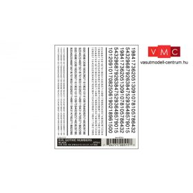 Woodland Scenics DT511 Szárazmatrica - Számok - R.R. Gothic Numbers - Black