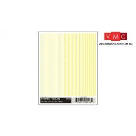 Woodland Scenics DT516 Szárazmatrica - Csíkok - Stripes - Yellow