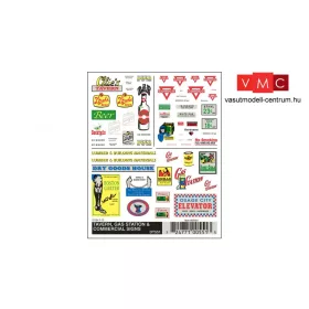 Woodland Scenics DT551 Szárazmatrica - Tavern, Gas Station & Commercial Signs (H0)