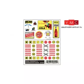 Woodland Scenics DT555 Szárazmatrica - Road, Product & Burmashave Signs (H0)