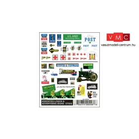 Woodland Scenics DT556 Szárazmatrica - Assorted Logos & Advertising Signs (H0)