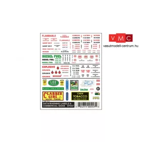 Woodland Scenics DT557 Szárazmatrica - Data Warning Label & Commercial Signs (H0)