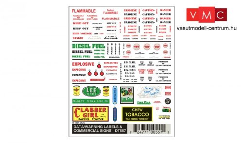 Woodland Scenics DT557 Szárazmatrica - Data Warning Label & Commercial Signs (H0)