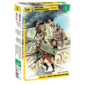 Zvezda 3544 Soviet tank infantry WWII 1/35 figura makett