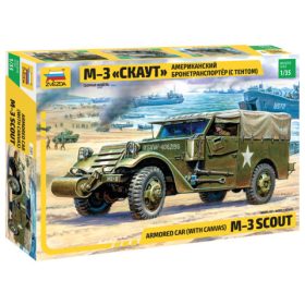   Zvezda 3581 Armored "Scout Car" with Canvas M3 1/35 katonai jármű makett