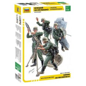  Zvezda 3583 German 120-mm Mortar 42 with Trailer and Crew 1/35 figura makett
