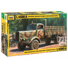   Zvezda 3596 German heavy 4wd cargo truck WWII - Schwerer LKW 4, 5 t L4500A 1/35 katonai jármű makett