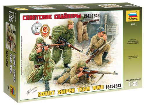 Zvezda 3597 Soviet sniper team WWII 1941-1943 1/35 figura makett