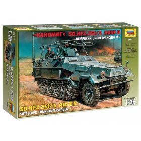   Zvezda 3604 German Hanomag Sd.Kfz.251/3 ausf. B Mittlerer Funkpanzerwagen 1/35 harcjármű makett