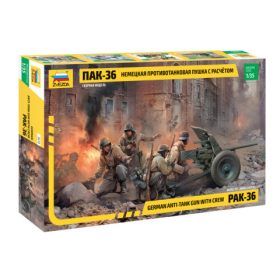   Zvezda 3610 German anti-tank gun PAK-36 with crew 1/35 löveg makett