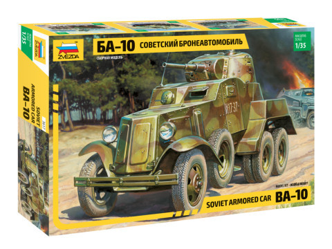 Zvezda 3617 Soviet Armored Car BA-10 1/35 harcjármű makett