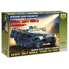   Zvezda 3625 German heavy rocket launcher Sd.Kfz. 251/1 Ausf. B Stuka zu Fuss 1/35 harcjármű makett