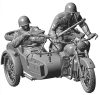 Zvezda 3639 Soviet motorcycle WWII M-72 and sidecar and crew 1/35 katonai motorkerékpár maket