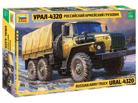 Zvezda 3654 Russian army truck Ural-4320 1/35 katonai jármű makett