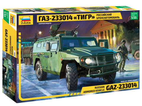 Zvezda 3668 Russian armored vehicle GAZ-233014 Tiger 1/35 katonai jármű makett