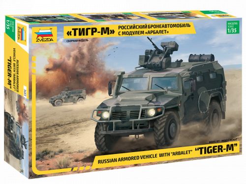 Zvezda 3683 Russian armored vechicle Tiger-M with remote controlled turret Arbalet-DM 1/35 harc