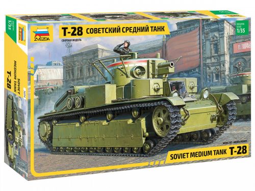 Zvezda 3694 Soviet medium tank T-28 1/35 harckocsi makett