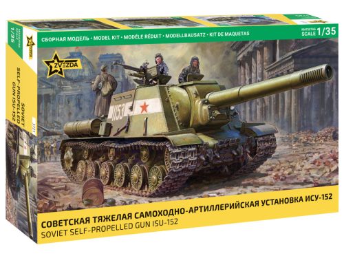 Zvezda 3721 Soviet ISU-152 tank 1/35 harckocsi makett