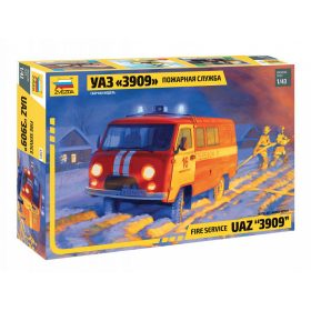 Zvezda 43001 Fire Service UAZ 3909 1/43 makett