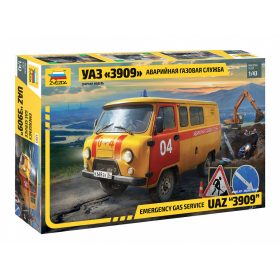 Zvezda 43003 Emergency Gas Service UAZ 3909 1/43 makett