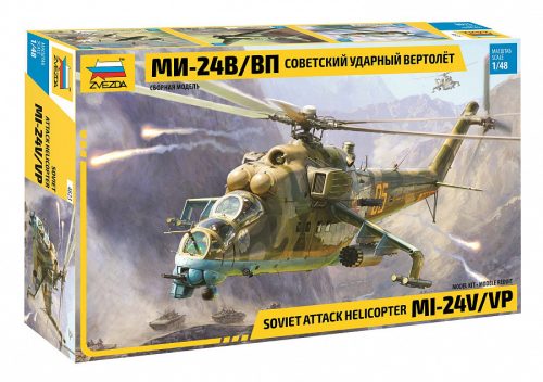 Zvezda 4823 Soviet attack helicopter MIL-MI-24 V/VP 1/48 helikopter makett