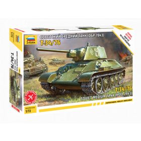   Zvezda 5001 Soviet T-34/76 (mod. 1943) Medium Tank 1/72 harckocsi makett