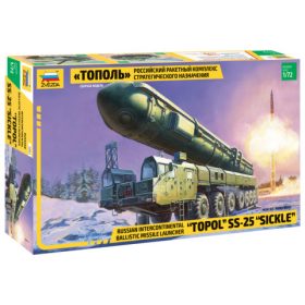   Zvezda 5003 Russian intercontinental ballistic missile launcher "Topol" SS-25 "Sickler" 1/72 harcjármű makett