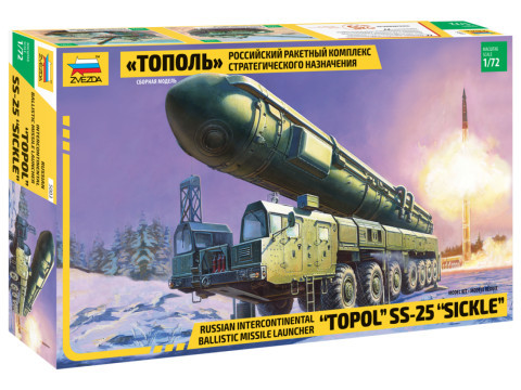Zvezda 5003 Russian intercontinental ballistic missile launcher "Topol" SS-25 "Sickler" 1/72 harcjármű makett